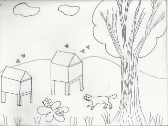 Coloriage: Mascotte et les ruches